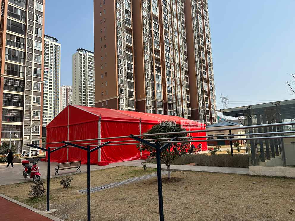 华熠篷房租赁公司搭建婚礼婚庆红色篷房