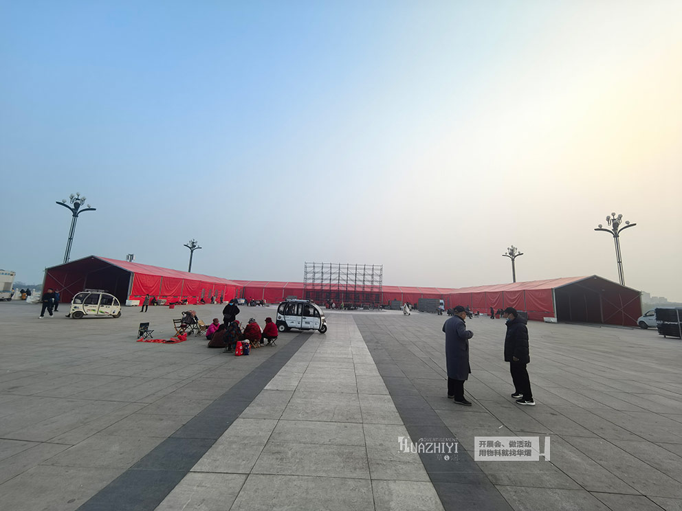 华熠篷房出租搭建周口太昊陵非遗展红色篷房